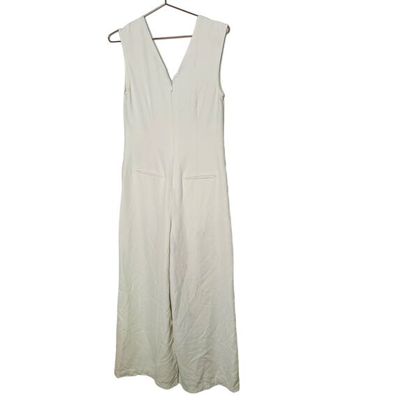 MARINA MOSCONE COLLECTIVE White Twill V-Neck Sleeveless Jumpsuit Size 2 - Picture 6 of 15